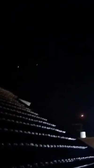 Iron dome intercepting Iranian missiles over Adora, west bank