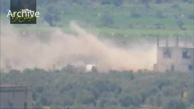 FSA hitting a group of Hezbollah and Assad fighters with TOW missiles in Hama / Marzaf - 03/25/2017