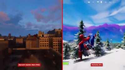 Spider-Man Web Swing Comparison Footage