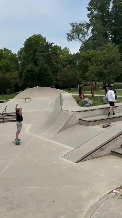 David Odom does a backflip to blunt