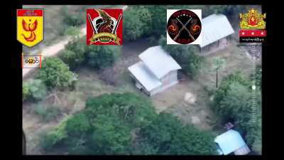 Myanmar/Burmese Red Dragon People's Defense Force/National Unity Government Target Junta Forces in Shwebo Township with Drones (July 25th) (Music From Source)