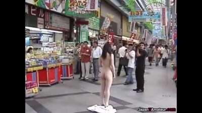 Japanese Girl Stripping Down Naked In The Middle Of A Busy Shopping District