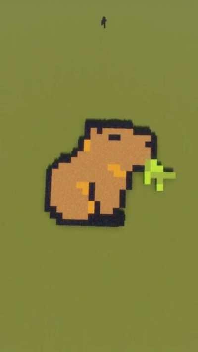 Minecraft capibara falling pixel art