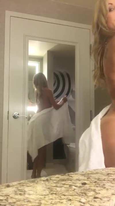 Off comes the towel