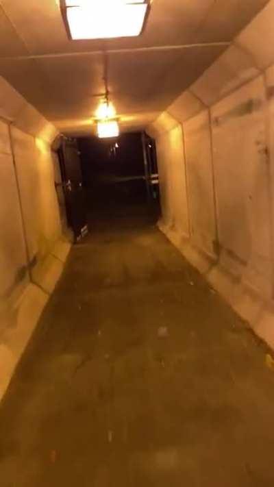 I love cycling through this tunnel in my small town at night