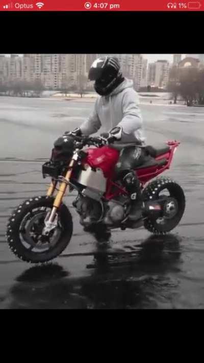 What on earth could go wrong riding a motorcycle on ice