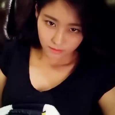 Seolhyun looking up at you