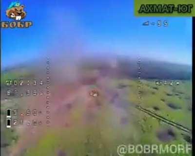 Ukrainian Leopard 2A6 hit by fpv drone near Zaporozhye