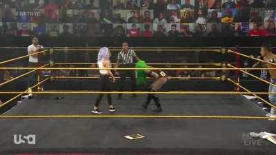 Shotzi Blackheart low blowed by Candice LeRae on NXT