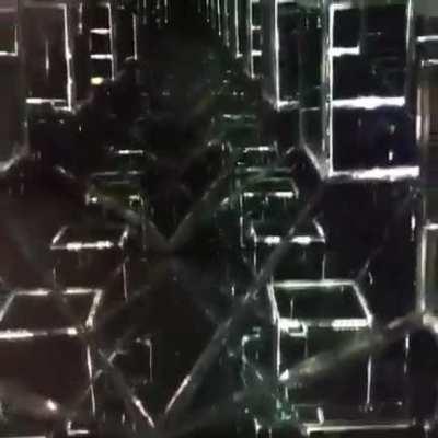 This “Tesseract” sculpture is a 4th dimension infinity mirror