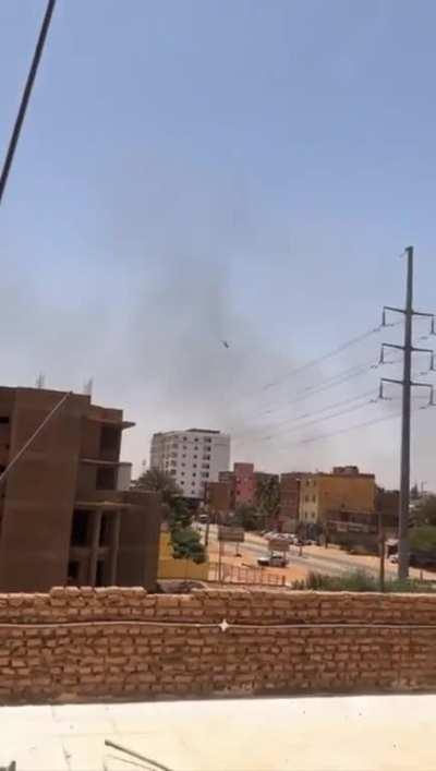 Fighter jet shots missile in Khartoum