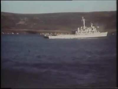 Argentine A-4 Skyhawks attacking British ships during the falklands war (San Carlos Bay, 1982).