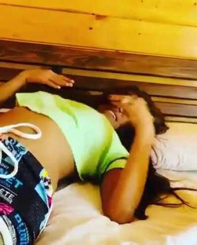 Poonam Pandey Being A Slut in Bed Showing Nipple