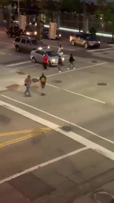 Video of person shooting a gun downtown last night - Reports of gunfire were true