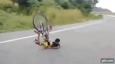 Getting run over by a bike on purpose