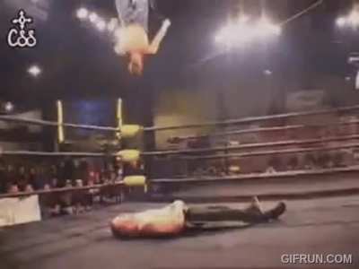 I don't see it mentioned much but Sonjay Dutt's Moonsault Double Stomp was a nasty finisher 