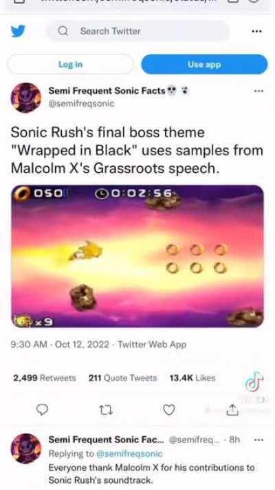 Sonic supporting Malcolm X is canon