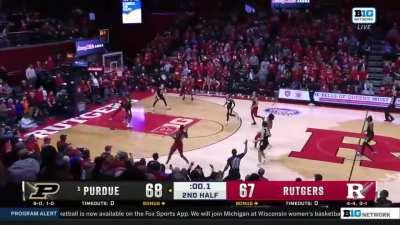 Rutgers Ron Harper Jr with the half-court shot on the buzzer to beat Perdue
