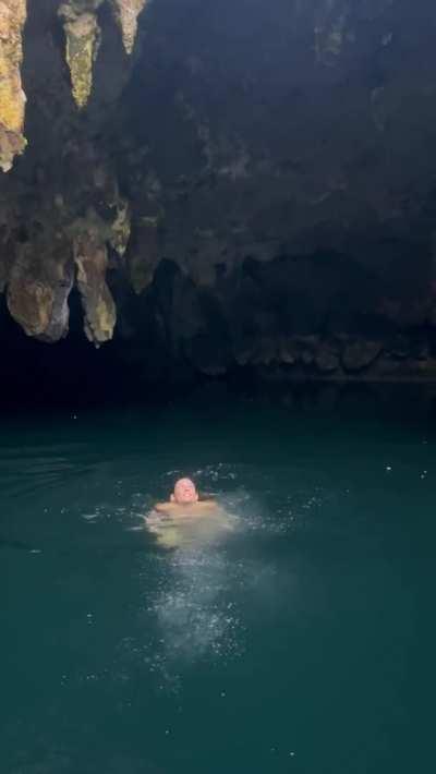 In my happy place at a cenote in Mexico