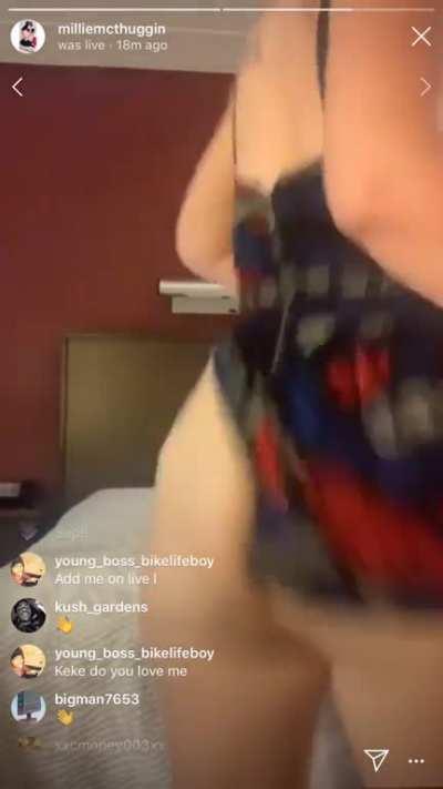 IG Thot MillieMcthuggin Ass Clapping On IGlive 👏🏽