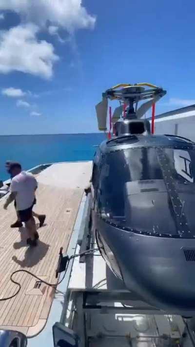How a Helicopter is stored inside a $49 million Superyacht! 😂🤣x post 😂🤣
