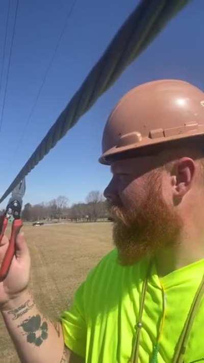 The sound of this guy tapping pliers on a metal fence