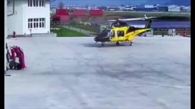 AgustaWestland AW169 Helicopter loses control at Bolzano airport, Italy. 28/03/2021