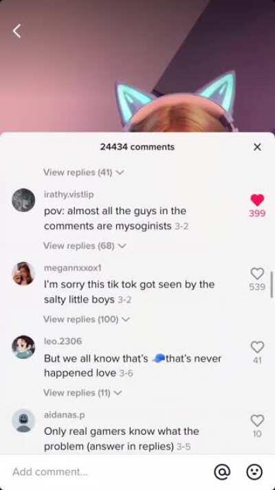 Sexist ‘jokes’ on TikTok. Just thought I’d show for anyone who doesn’t think women are oppressed anymore. And if you wish for me to explain why this is wrong I’ll tell you.