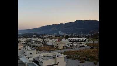 Hezbollah projectile impacts a shopping mall in northen Israel + aftermath