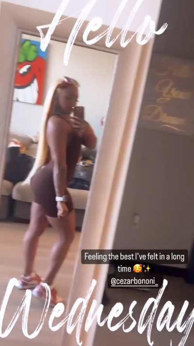 Jumpsuit with Booty Peak! March 2024 IG stories