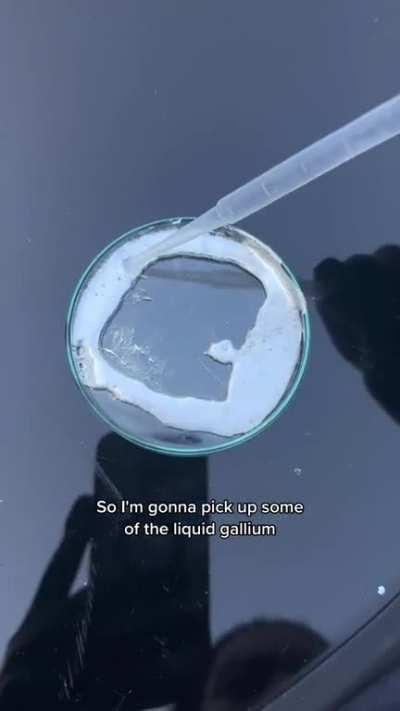 Gallium has the 4th lowest melting point in the world. It melts at only 30 °C. Gallium can completely destroy aluminum metal.