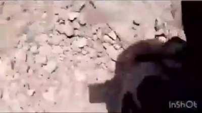 Peshmerga soldier barely survives a possibly sniper bullet