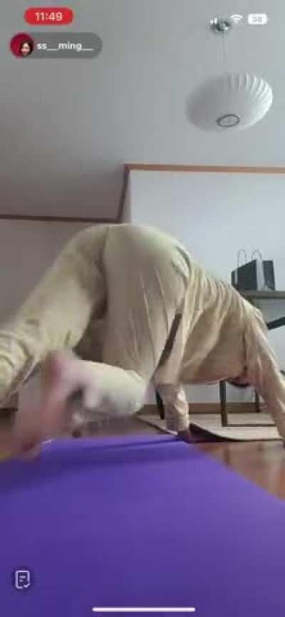 Asian lady working out