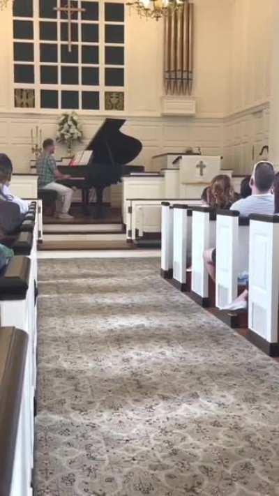 37-year-old performs first piano recital with kids 1/4 his age. Vibe.