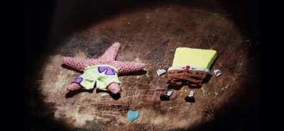 SpongeBob and Patrick drying out