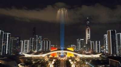 Recent light show for the 100th birthday of CCP, Changsha, Hunan