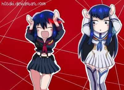 Ryuko and Satsuki Caramelldansen