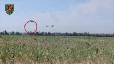Ukrainian soldiers shoot down a Russian Su-25 fighter with MANPADS in the Pokrovsk area 