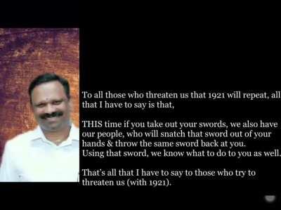 RSS leader Valsan Thillankeri’s Based response to SDPI & other Wahhabi groups who say that they will repeat 1921 massacre.