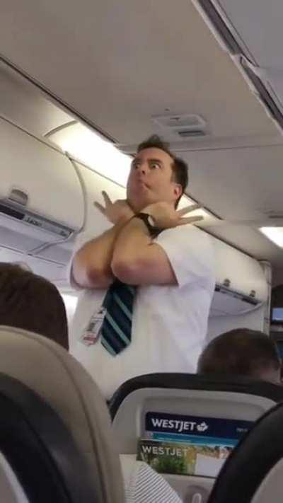 The coolest flight attendant you'll see today!