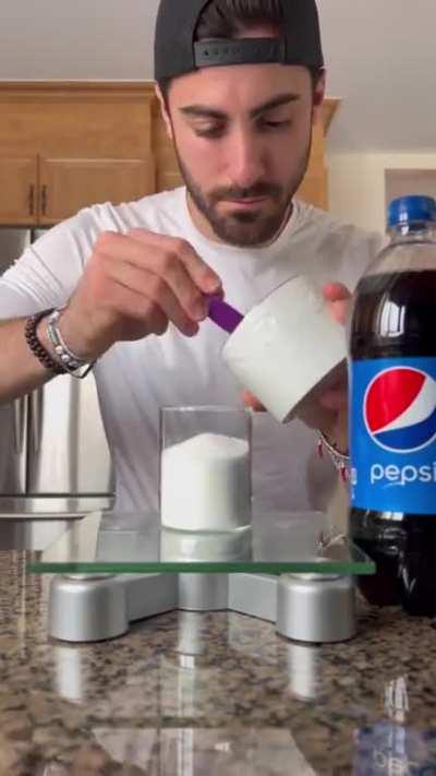 The amount of sugar in a liter of Pepsi