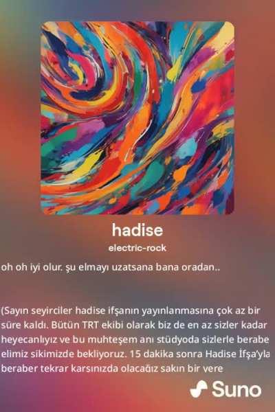 beyler hadise ifşa floodundan müzik oluşturdurdum harika oldu aq