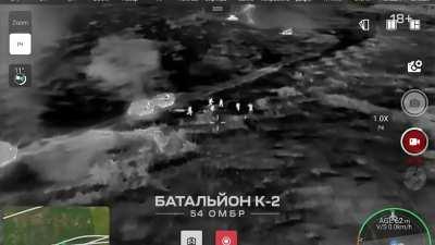 K-2 battalion night vision drone multiple hit. It must have been devastating to the Russians on the ground