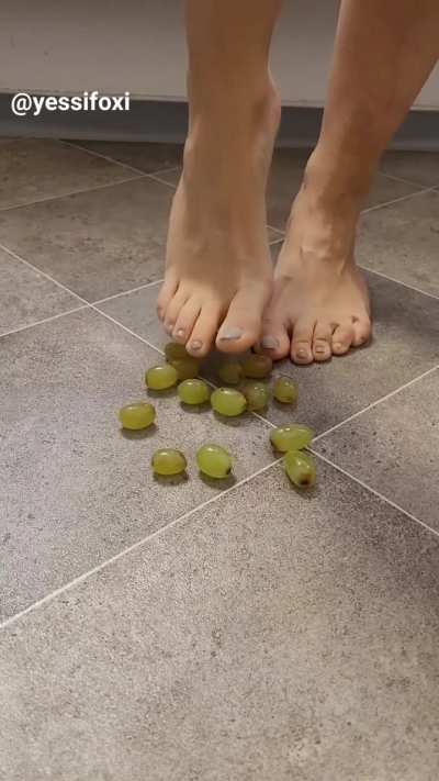 I make grape juice with my feet.