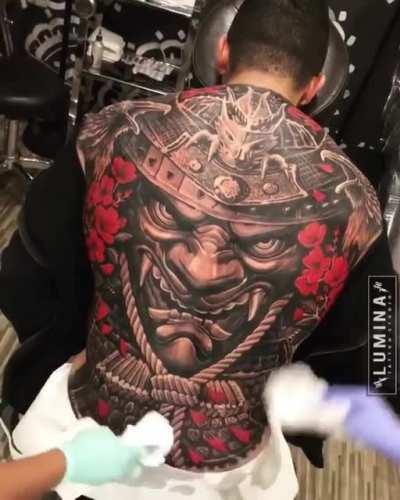 Fullback Japanese Samurai, done by artist © Dodepras Lumina from Bali, Indonesia