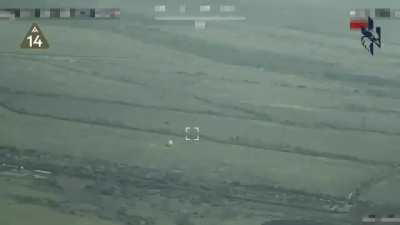 Drone footage of another Ukrainian attack against a Russian 1K148 &quot;Yastreb-AV&quot; counter-battery radar system using an M30A1 rocket fired from an M142 HIMARS.