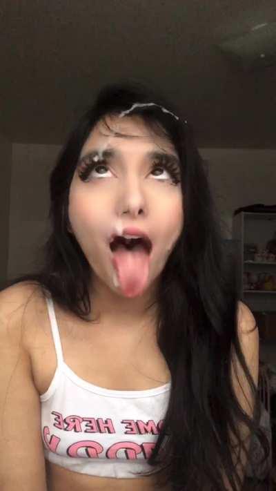 Cute Pakistani girl Hina makes a mess of her Ahegao face (insta @hinawynne)