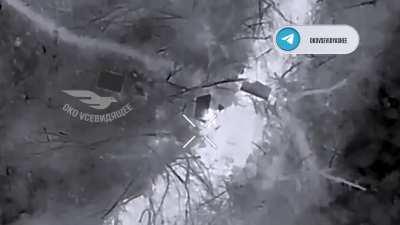 Night Drone drops on Russian soldiers by GUR operatives.