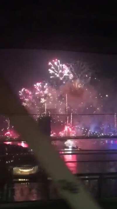 4th of July Fireworks in NYC as seen from a moving Subway