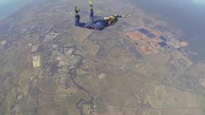 Skydiver saved by fellow skydiver after having a seizure at 1200 feet.